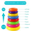 Baby Early Childhood Education Puzzle Ring Toy Kids Toys Children'S Little Yellow Duck Jenga Rainbow Tower Stacking Circle. 