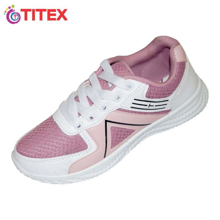 Titex Pink&White Color Simple Fashionable Sneakers For Women-1103