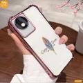 For Vivo Y02 Vivo Y02A Vivo Y02T Soft Case Minimalist Feather Four Corners Anti-fall Cover Has 6 Colors Black Golden Silver Blue Pink Purple. 