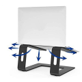 Aluminum Stand for Portable Laptop Stand Desktop Stand Easy Install Black. 