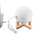 Color Changing 3D Printing Moon Lamp/ Lunar Moonlight Lamp Night Lamp (15 cm, White). 