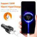120W Xiaomi Dual USB Car Charger 67W 6A Turbo Fast Charging Adapter For Mi 14 13 13T 12 Pro Redmi Note K60 Phone Charge Cable. 