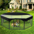 Octagon Pet Playpen Cover Mesh Fabric Sunscreen Cover Black Covers Puppy Cat Fence Cage Covers 24 Inches. 
