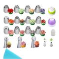 Cross-border new Russian piping nozzle full set of 13 pieces 22 pieces stainless steel nozzle set baking mold utensils. 