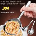 Practical 304 Stainless Steel Large Soup Spoon Rust-proof Food Grade Big Colander Deepen Simple Communal Spoon Restaurants. 