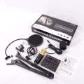 Bm-800 Pro Condenser Microphone Mic Studio Sound Recording With Stand And V8 Sound Card. 