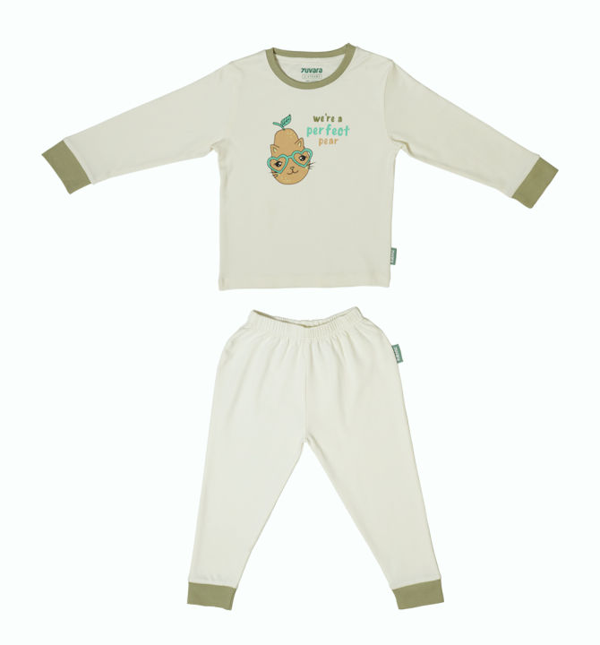 Full Sleeve Cotton Co-ord Set By Zuvara - Perfect Pear