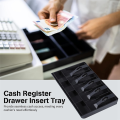 1 Piece Cash Tray Cash Register Drawer Insert Tray, Black ABS Money Storage Case 5 Bill & 4 Coin Compartments. 