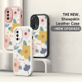 FELMYST for Redmi Note 10 Pro Note 10 Pro Max Back Cover PU Leather Beautiful Flowers Print Soft Silicone Edge Phone Case. 