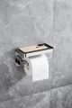 Anti-Rust Stainless Steel Toilet Paper Holder with Phone Shelf – Wall-Mounted Bathroom & Kitchen Paper Rack for Modular Spaces. 