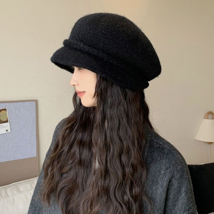 Fashion%20Multicolor%20Knitting%20Beret%20Korean%20Style%20Versatile%20Octagonal%20Painter's%20Hat%20Adjustable%20Head%20Circumference%20Leisure%20Beanie%20Cap%20Autumn%20Winter%20-%20Image%207