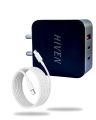HIVEN USB-C Power Adapter | 65W PD Fast Charging | Black | Compact Wall Charger | Dash/SuperVOOC Compatible | High-Speed Charger with Included Type-C Cable | Safe, Efficient, and Travel-Friendly. 