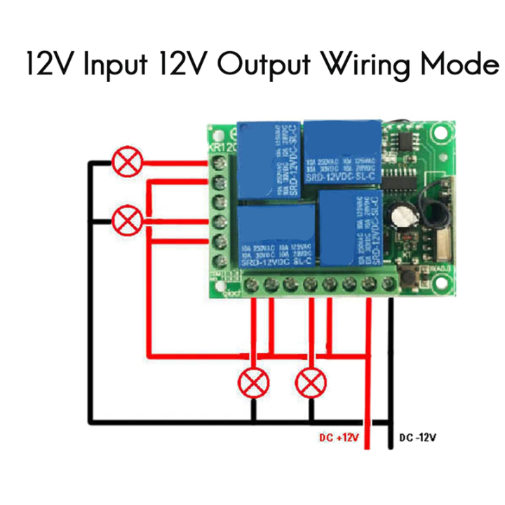 NAMUNY%202X%20Universal%20Wireless%20Remote%20Control%20Switch%20DC%2012V%204CH%20Relay%20Receiver%20Module%20with%204%20Channel%20RF%20Remote%20433Mhz%20Transmitter%20-%20Image%203