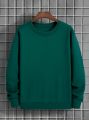 Men's Solid Color Crew Neck Loose Fit Pullover Sweatshirt For Summer Season. 