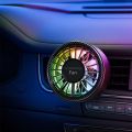 Portable 3 IN Car Atmosphere Fan Stereoscopic Rotation Car Outlet Fan with Clip LED Atmosphere Light Car Air Freshener Automobile. 