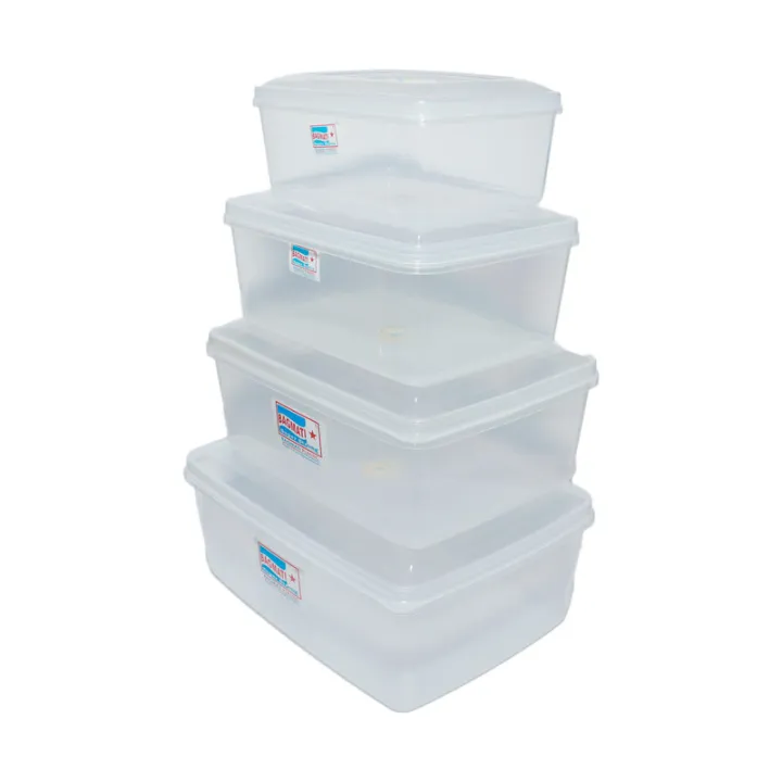 Bagmati%204%20Pcs%20White%20Transparent%20Rectangular%20Plastic%20Utility%20Container%20-%20Image%204
