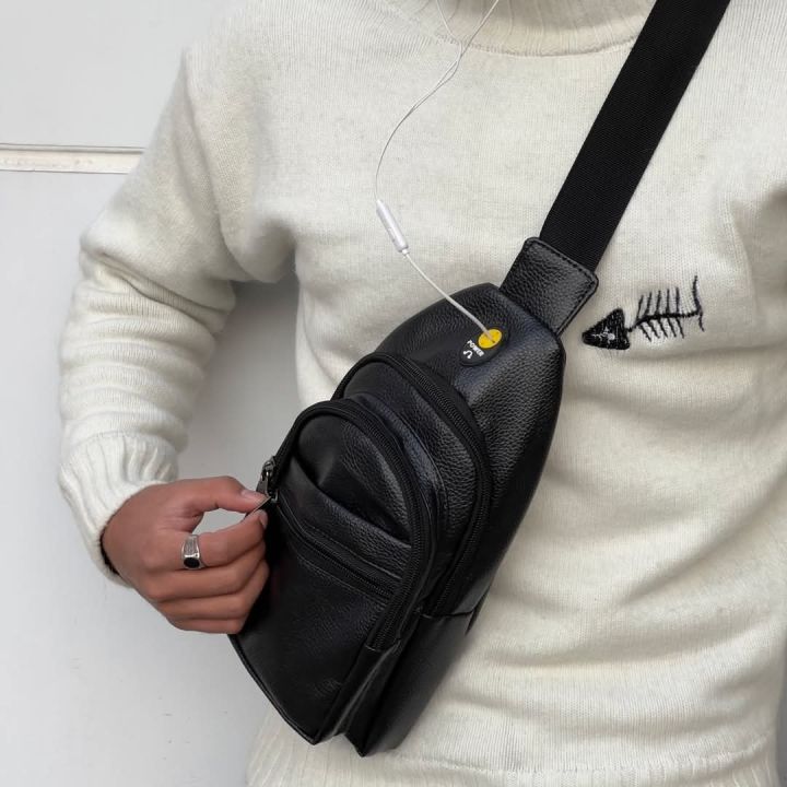 Men%20Crossbody%20Bag/%20Pu%20Leather%20-%20Black%20%20Fashion%20Premium%20Leather%20Cross%20Body%20Bag%20With%20Zippered%20Compartment%20-%20Image%205