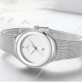 NAVIFORCE NF5004 Date Function Stainless Steel Mesh Ladies Watch For Women – Silver. 