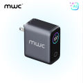 MWC MGF100 Pro | 100W 3-Port Smart AI Premium Charger | GaN Charger with AI Display & Touch Control | Upto 100W Single-Port Charging | 12 Layers of Safety Protection | Supported for Macbook, Laptop & Mobile Phones.. 