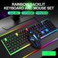 CADEVE 9122 Rainbow Backlit Waterproof Multimedia Mechanical Gaming Keyboard And Mouse. 