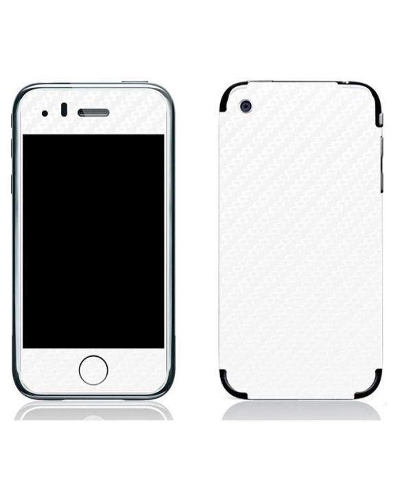 Iphone 3Gs White Carbon Fiber Texture Mobile Skin
