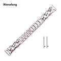 Wenefang 20mm Metal Chain Bracelet For Samsung Galaxy Watch 4 5 6 40mm 44mm Hot Selling 4 6 Classic 42mm 46mm 43/47mm For Huawei GT3 GT4 Amazfit GTS. 
