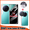 Tecno Camon 40 Premier Privacy Screen Soft Hydrogel Film For Tecno Camon 40 Pro Spark Go 1 2024 30C 3in1 Camera Lens Carbon Fiber Blck Film Screen Protector. 