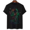 Cool Unique Astronaut Cotton Unisex Summer T-shirt. 