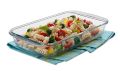 Signoraware Bake 'N' Serve Rectangular Bakeware Safe and Oven Safe Glass Dish Tray | Borosilicate Glass Bowl Container | Microwave Oven Safe Baking (3000ml, Set of 1, Clear) code-1309. 