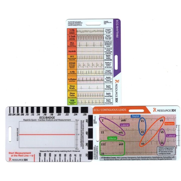 Ekg Rhythms Ruler New Transparent EKG Calipers Plastic Horizontal Vertical Interpretation ...