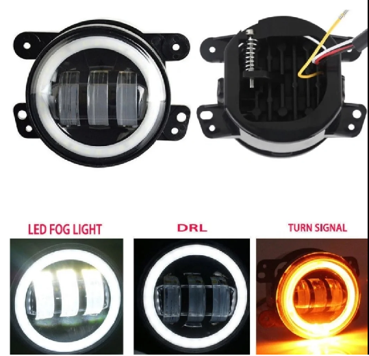 Universal 3 in 1 Car Fog  Angel Light With DRL Day Time Running Light