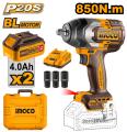 Ingco Brand Newly Launch 850NM Cordless Impact Wrench For Heavy Duty Car Truck CIWLI2085. 