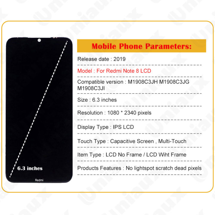 6.3%20Original%20For%20Xiaomi%20Redmi%20Note%208%20LCD%20Display%20Touch%20Screen%20Replacement%20For%20Redmi%20Note8%20Display%20M1908C3JH%20M1908C3JG%20LCD%20-%20Image%206