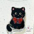 Trendy Universal Phone Case Bracket Funny Black Kitten AirBag Phone Holder Creative Adhesive Drop Glue Retractable Stand Cartoon Litten Cat Cute Puppy Painting Phone Stand Support. 