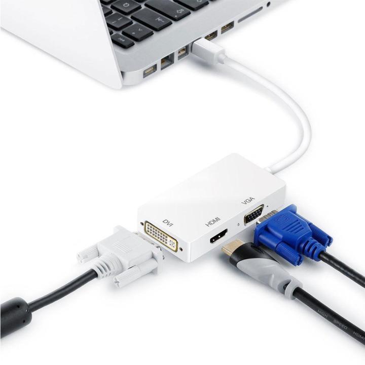 3 In 1 Thunderbolt Mini Display Port MINI DP Male To HDMI DVI VGA Female Adapter Converter Cable For Apple MacBook Air Pro MDP