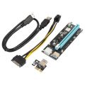 USB 3.0 Mini PCI-E to PCIe PCI Express 1X to 16X Extender Riser Raiser Card Adapter SATA 6Pin Power Cable for BTC Mining. 
