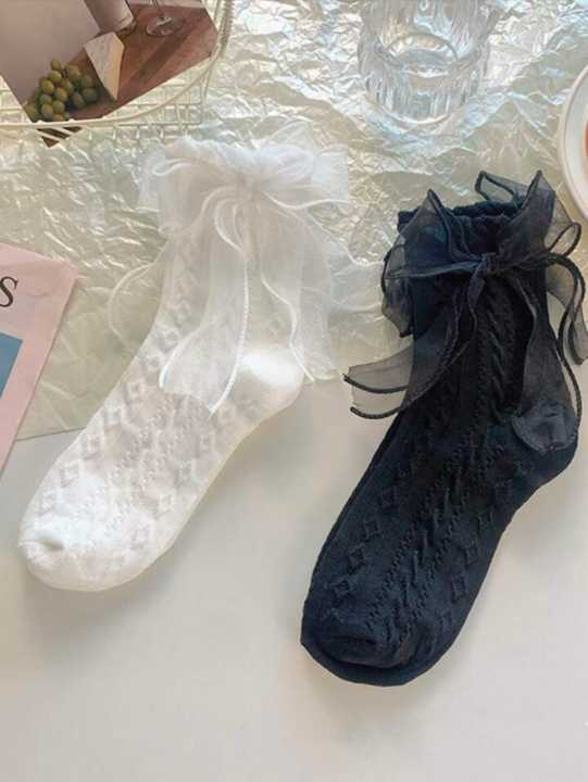 1%20Pair%20Adorable%20Women's%20Bowknot%20Ruffle%20Frill%20Socks%20Set%20%E2%80%93%20Elegant,%20Cute,%20and%20Trendy%20Accessory%20for%20a%20Chic%20Look%20%E2%80%93%20Ideal%20Gift%20for%20Any%20Special%20Occasion%20-%20Image%202