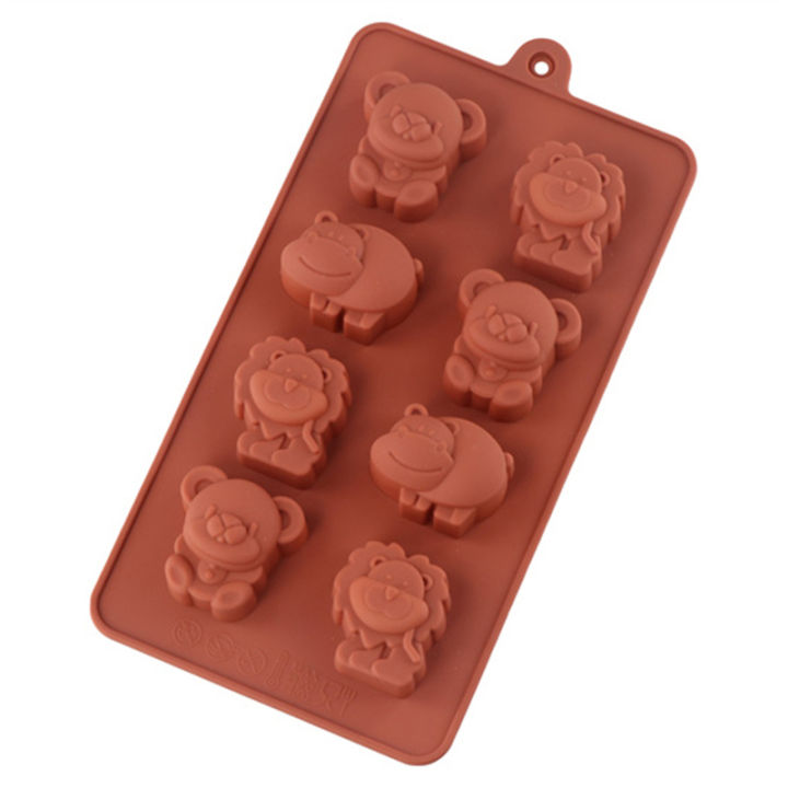 Animal Silicone Mold Hippo Lion Bear Shape Chocolate Soap Cake DIY Kitchenware Cologo