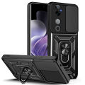 Vantime for Vivo V40 / V40 Pro 5G Case Hard Sliding Lens Protect Stand Holder Back Cover. 