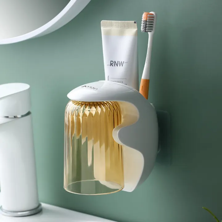 Toothpaste%20Holder%20Wall%20Mount%20Toothbrush%20Cup%20for%20Shower%20Bathroom%20Accessories%20Organizer%20Kids%20Toothbrush%20Holders%20for%20Bathroom,%20Electric%20Tooth%20Brush%20Toothbrushing%20-%20Image%202