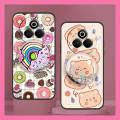 Cute phone lens protection Phone Case For Realme P3 Pro 5G Silicone drift sand TPU Cartoon Back Cover Rotatable stand. 