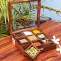 Wooden Square 9 Compartment Masala Box 9X9". 