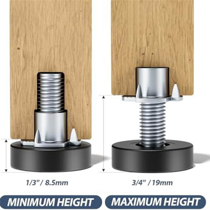 12%20PCS%20Furniture%20Leveling%20Feet%20with%20T-Nuts,%201/4In-20%20UNC%20Thread%20Adjustable%20Levelers,%20Metal%20Leg%20Levelers%20Table%20Feet%20Screw%20on%20for%20Deak%20-%20Image%204