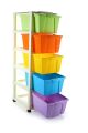 5 Layer Modular Drawer Plastic Storage Rack System MultiPurpose of Organizer for Home, Office, Hospital Parlour, School, and Kids Foldable Large Basket Rectangular drawer Boxes (Multi Colour). 