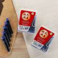 15-Pack Ode Mei Student Fountain Pen Refillable Ink Cartridges Erasable Blue Carbon Black Red 5513 Batch. 