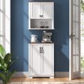 KamaKhya Decor Bathroom Storage Cabinet, Wooden Floor Storage Cabinet, for Living Room, Entryway, Space Saving, White. 
