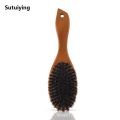 Sutuiying Natural Boar Bristle Brush Comb Anti-Static Oval Hairdressing Fifty percent discount Hair Styly Comb Wood Woman Hairbrush. 