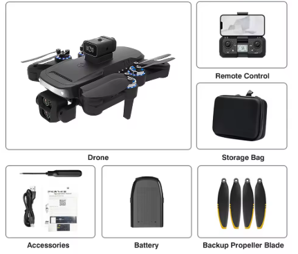 K2 4K HD Foldable Drone With Remote Control, Gesture & Obstacle Avoidance - Perfect For Kids & Adults, 3D Stunts, FPV Live Video, And Long Battery Life