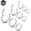 Wenefang 1PC Titanium 20G Hinged Segment Nose Septum Rings Body Clips Hoop For Women Men Cartilage Helix Lip Eyebrow Piercings Jewelry. 
