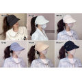 Fashion UV Protection Duckbill Caps Embossed Large Brim Sun Protection Hat Breathable Open Top Bucket Hats Cycling. 